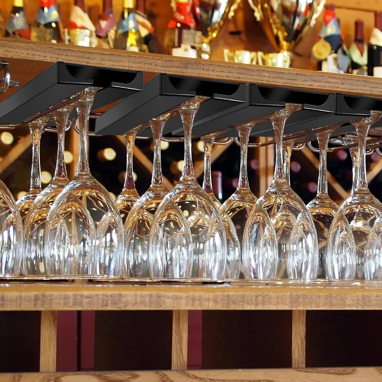 Rtteri 6-Piece Black Wine Glass Rack