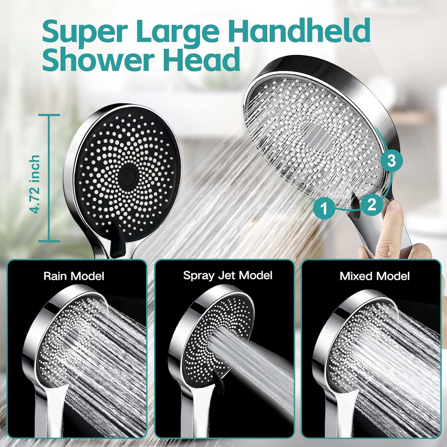 Nottia 10 Inch Rain Shower Head with Handheld Spray Combo