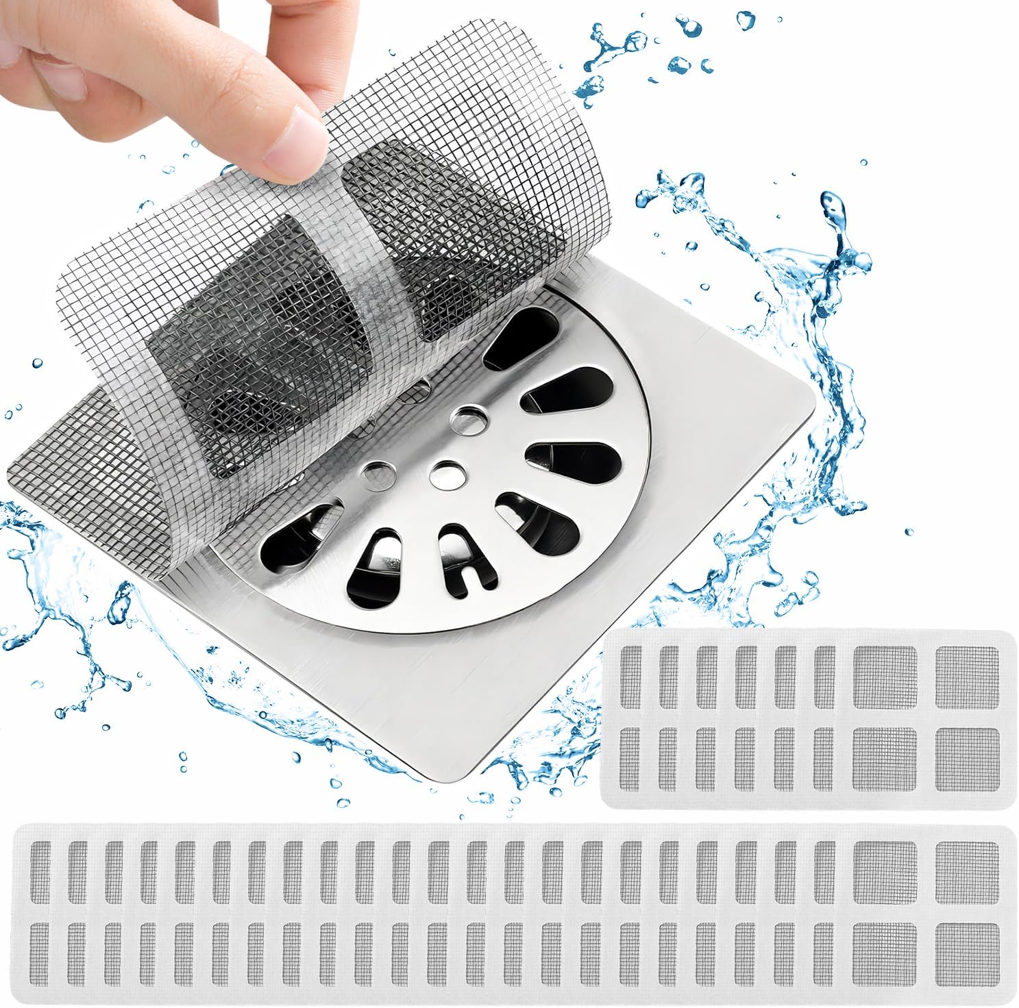 50PCS Pack Disposable Shower Drain Cover Hair Catcher