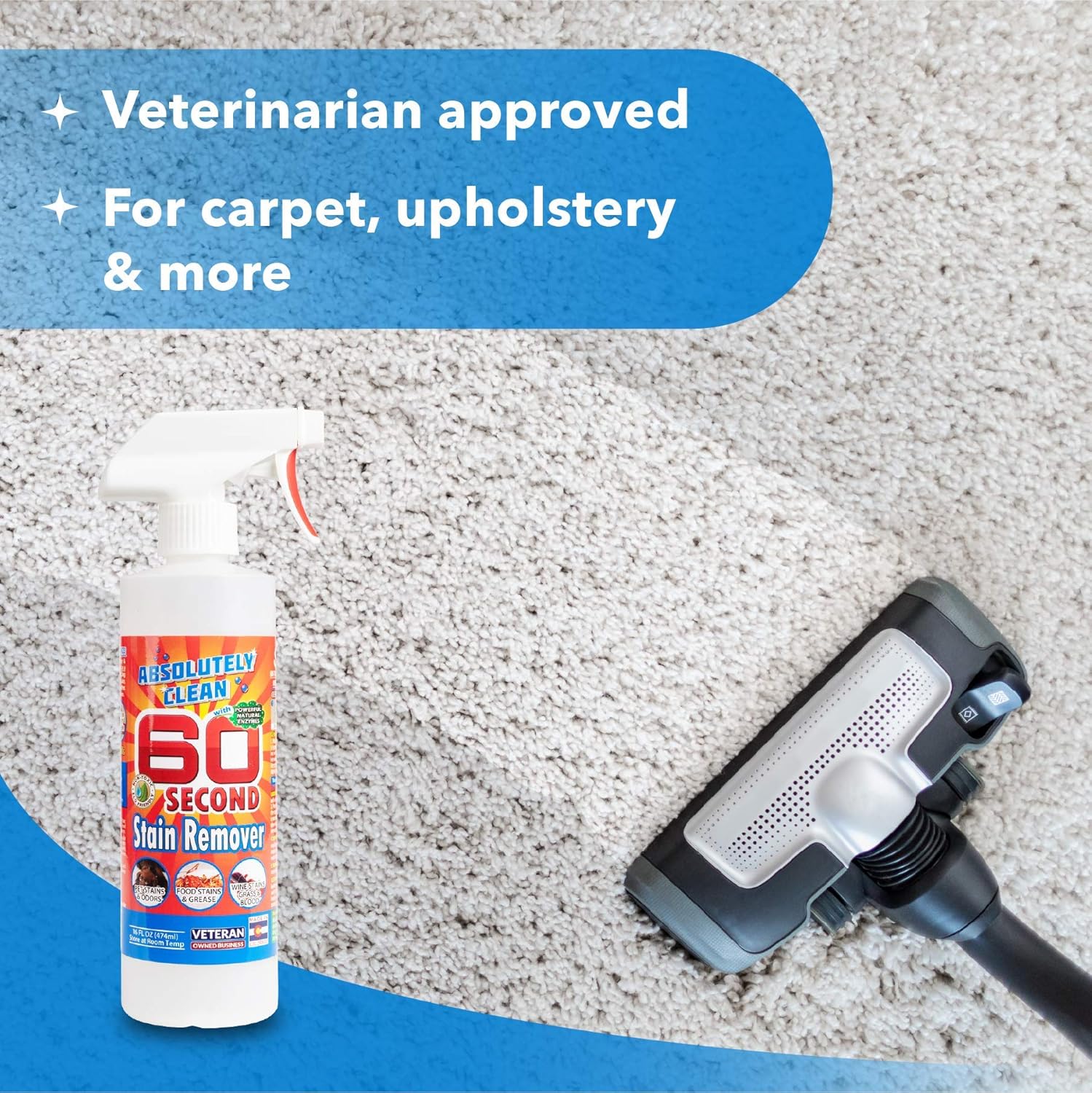 Absolutely Clean 60 Second Stain Remover - Natural Fast USA Made