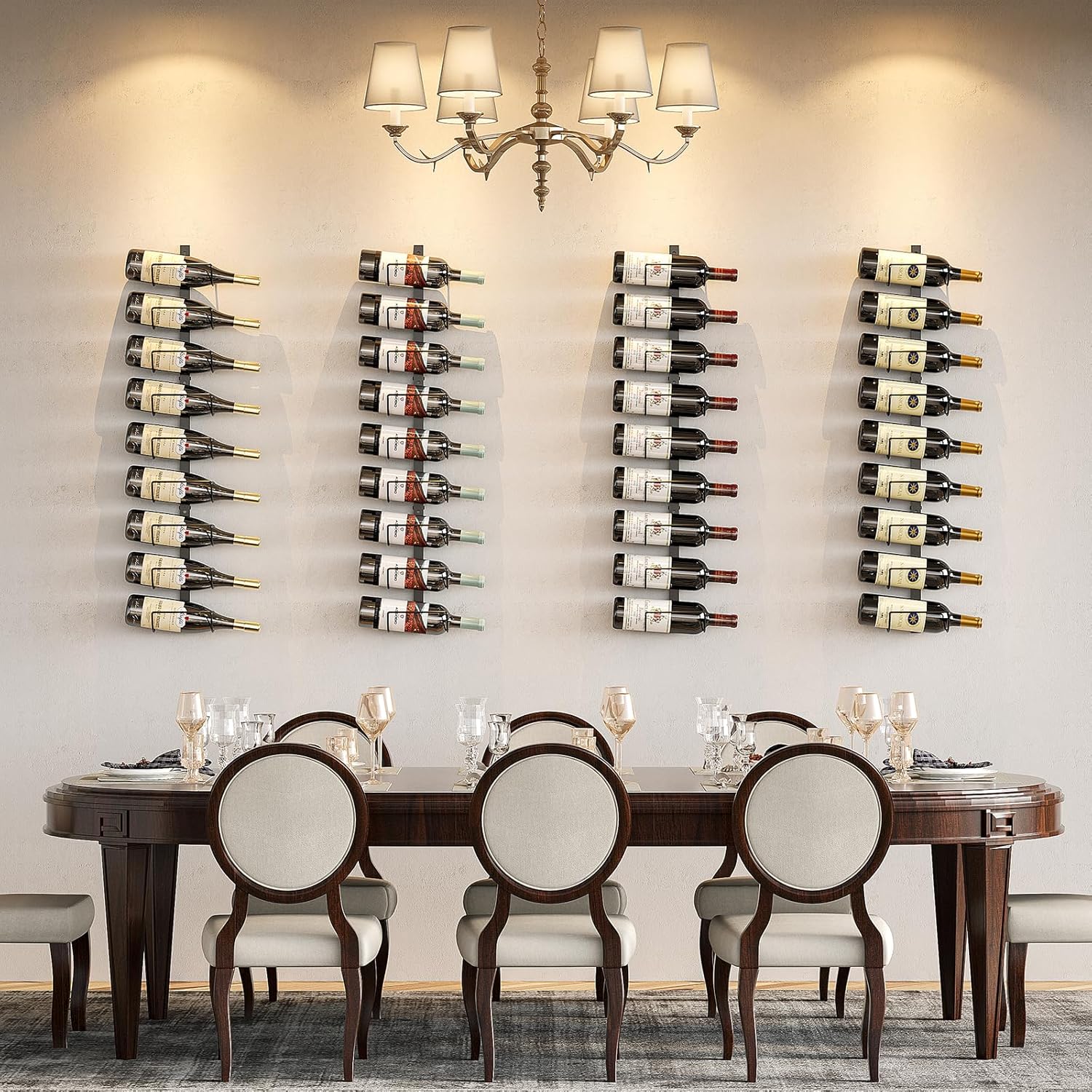 Sonyabecca 9 Bottle Wall Wine Rack - Detachable Organizer for Kitchen Pantry Bar