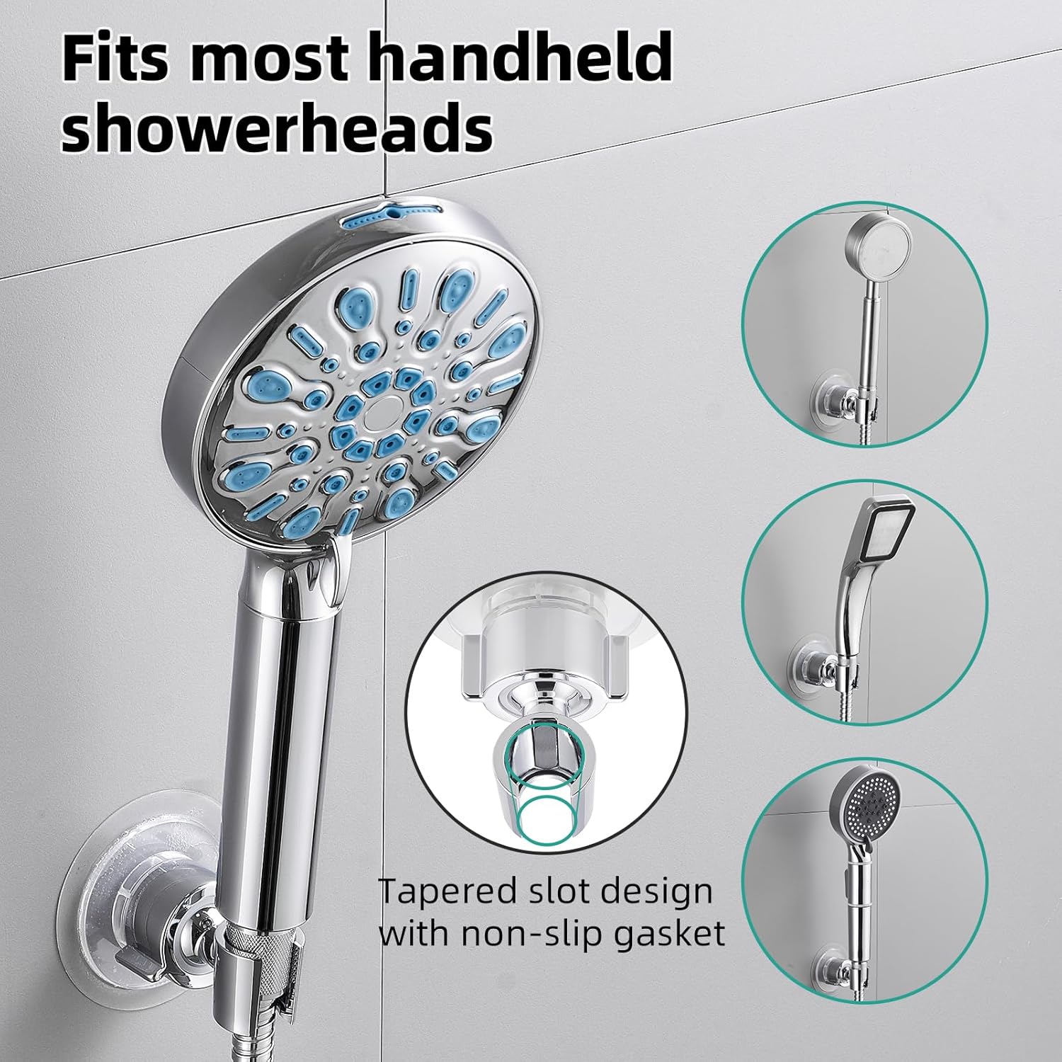Cobbe Wall Mount Shower Head Holder - 360 Adjustable with Tension Nut