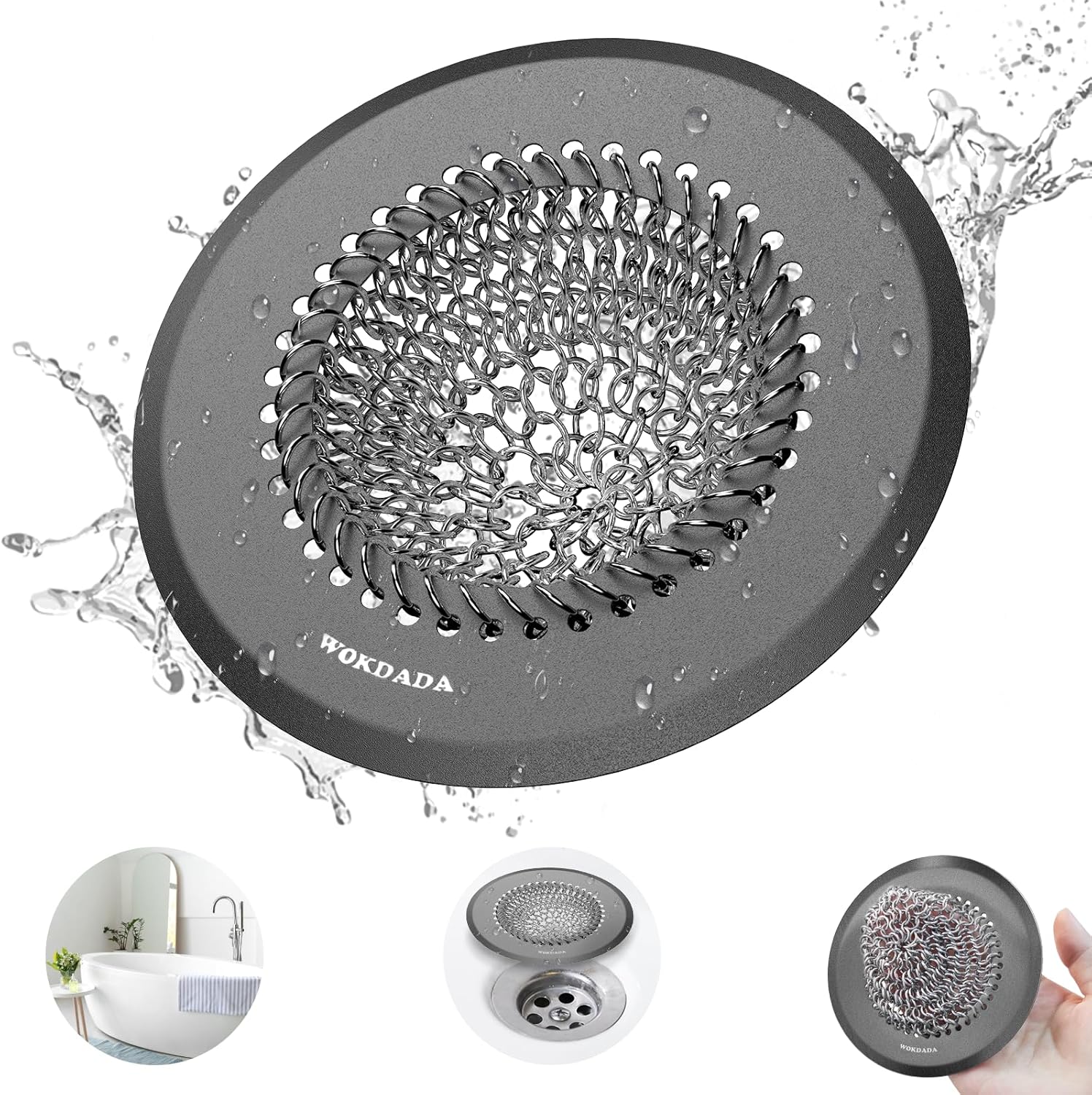 Wokdada Bathtub Hair Catcher Drain Strainer
