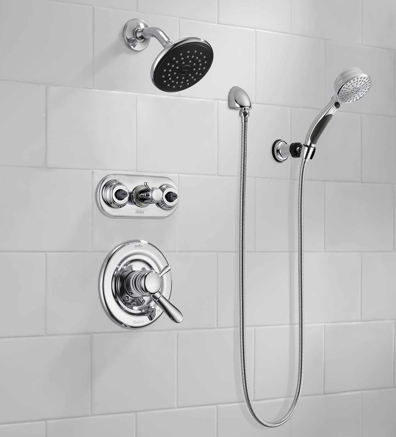Delta 9-Spray Touch-Clean Handheld Shower with Chrome Hose