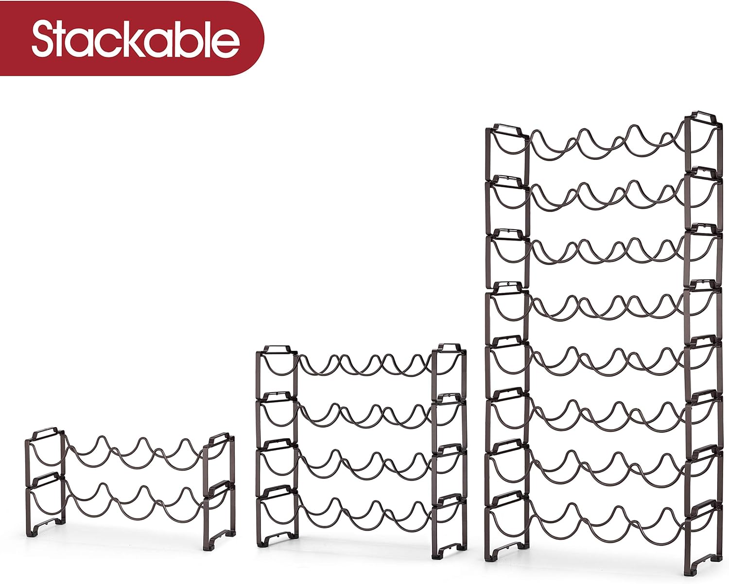Simple Trending 4-Tier Wine Rack with Bronze Finish