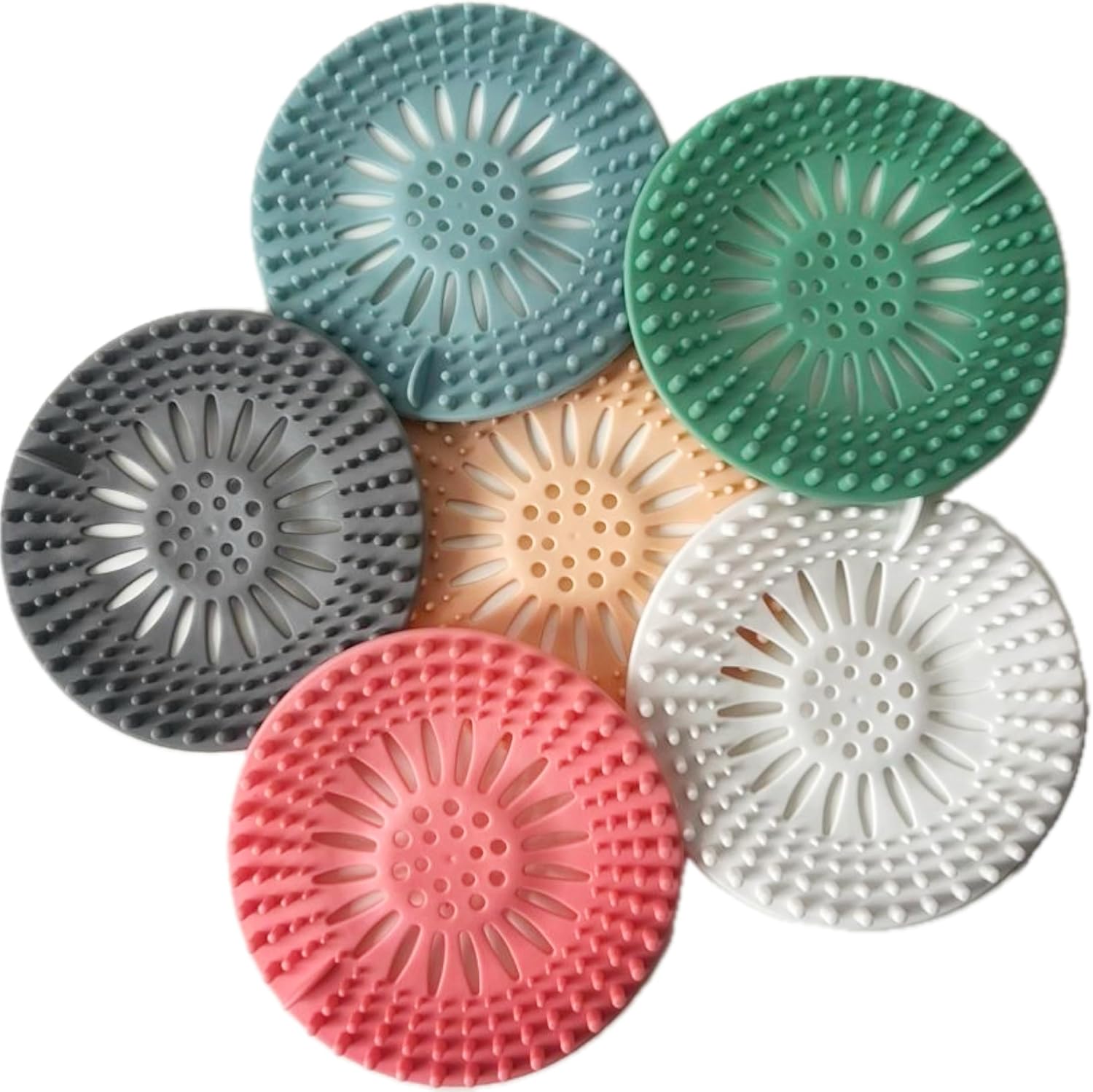 Pack of 6 Silicone Hair Catcher for Bath