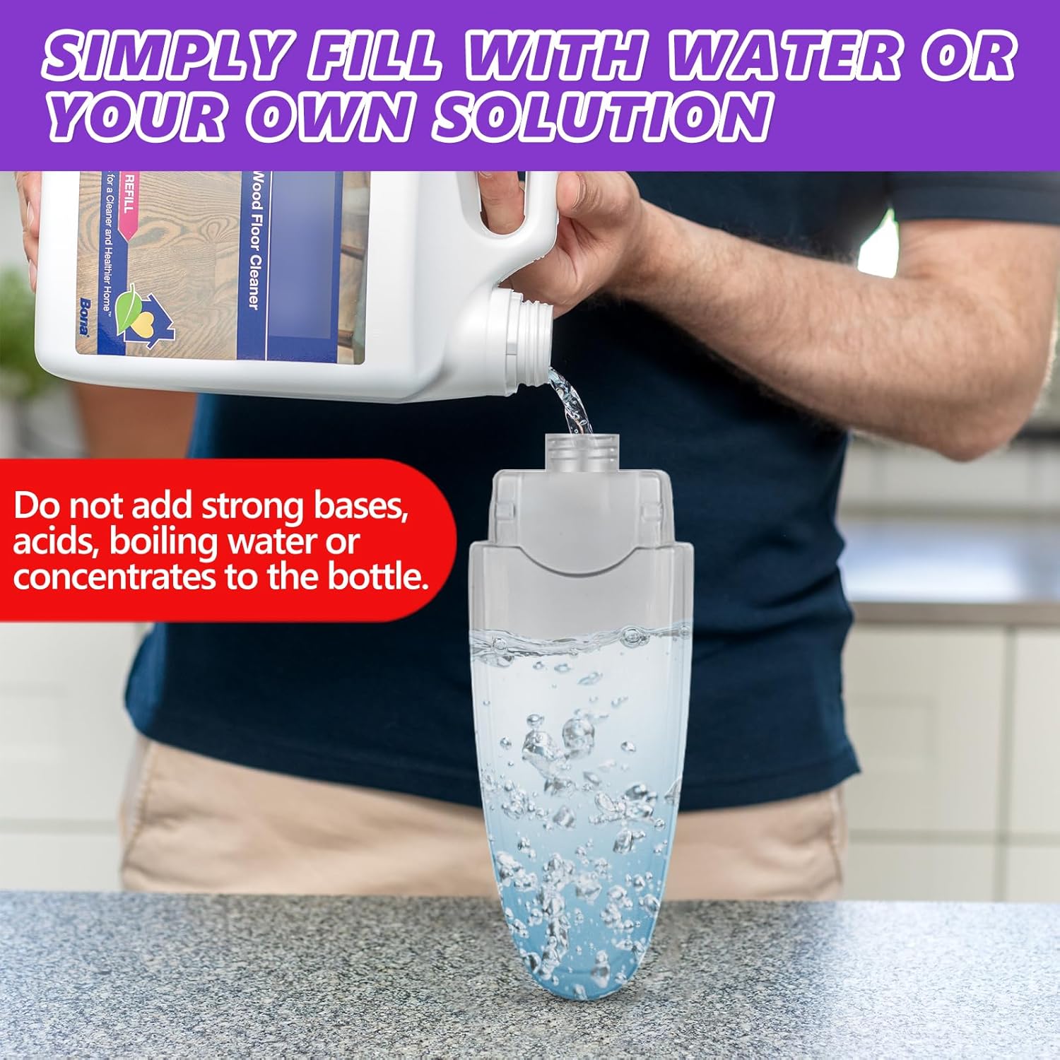 HOMTOYOU Spray Mop with 3 Microfiber Pads