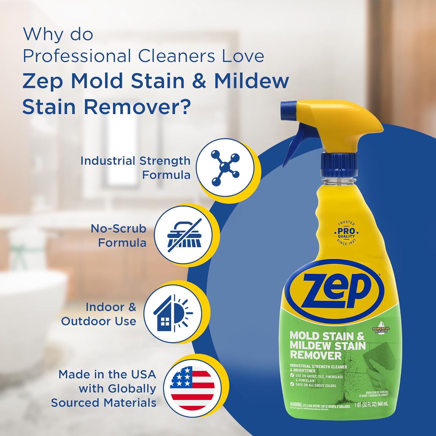 Zep Mold Stain Remover 32 oz Pack of 4