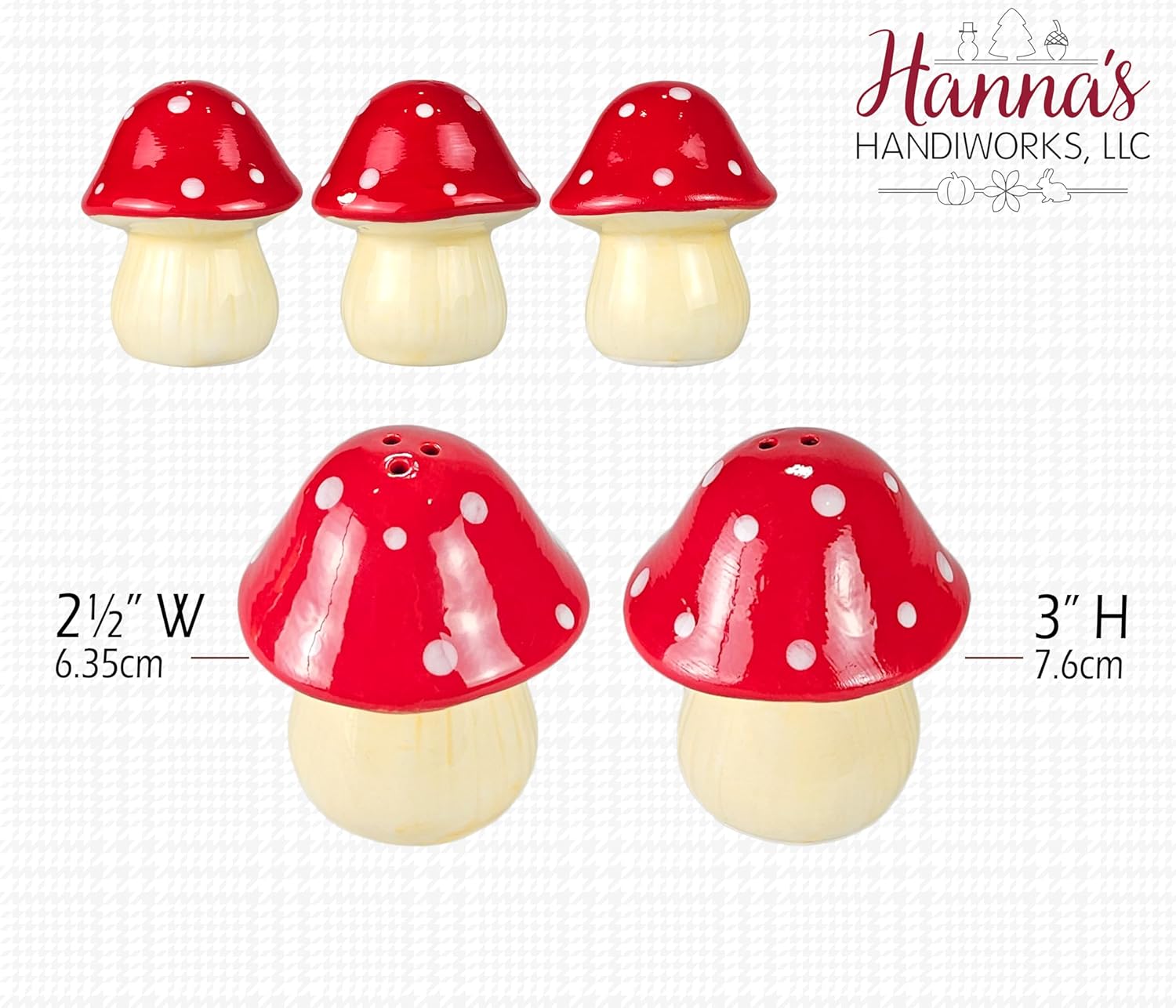 Adorable Mushroom Salt Pepper Shakers Set