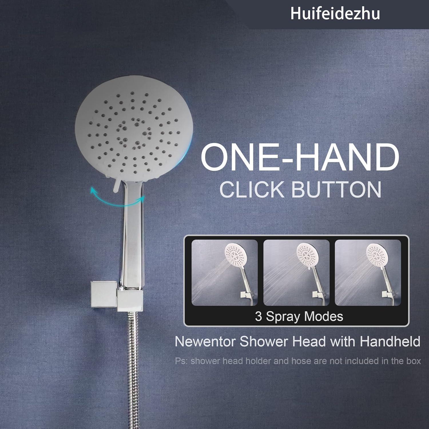 Huifeidezhu Handheld Shower Head 3 In 1 Spray Mode