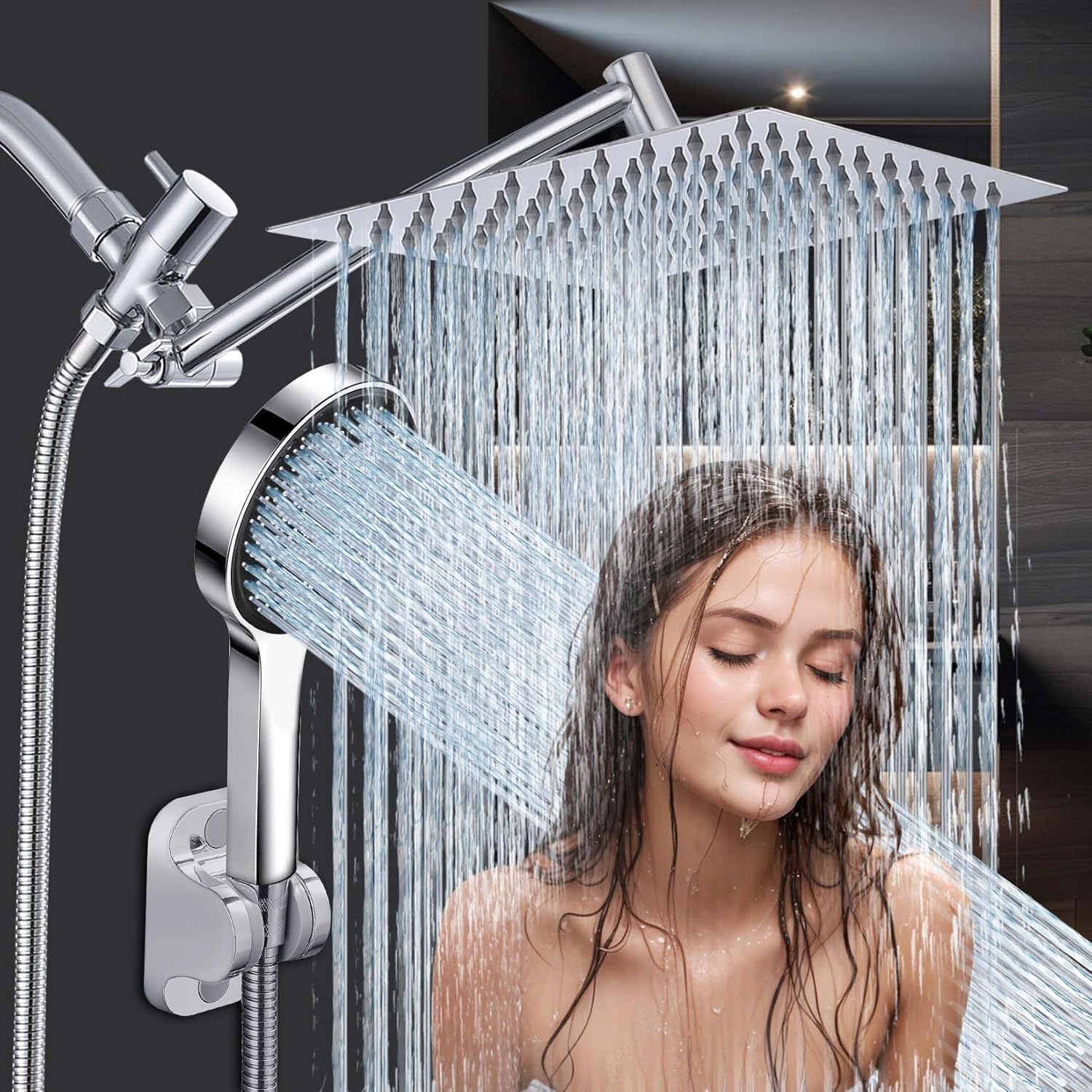Nottia 10 Inch Rain Shower Head with Handheld Spray Combo