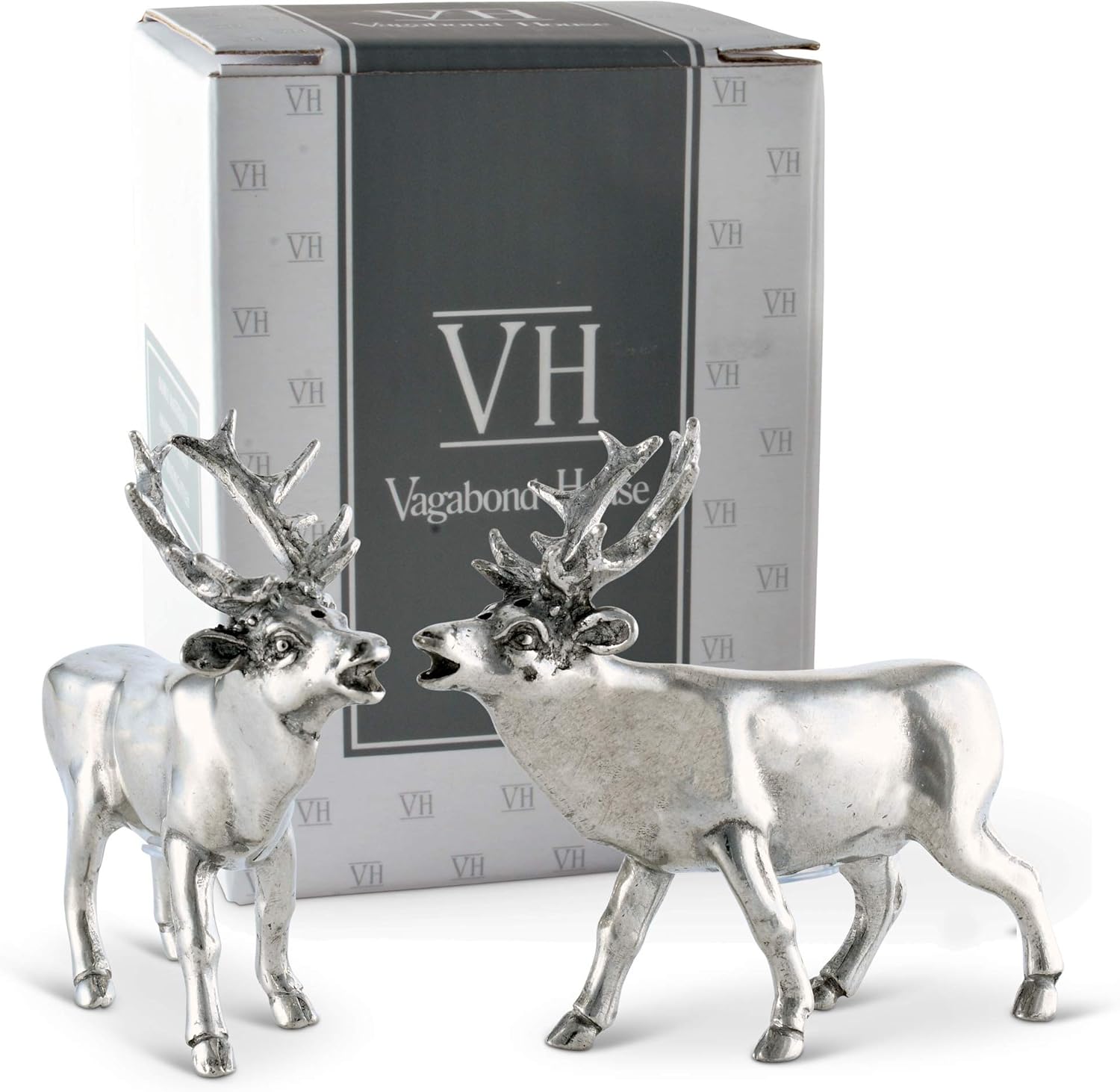 Vagabond House Pewter Deer Salt Pepper Shakers Set