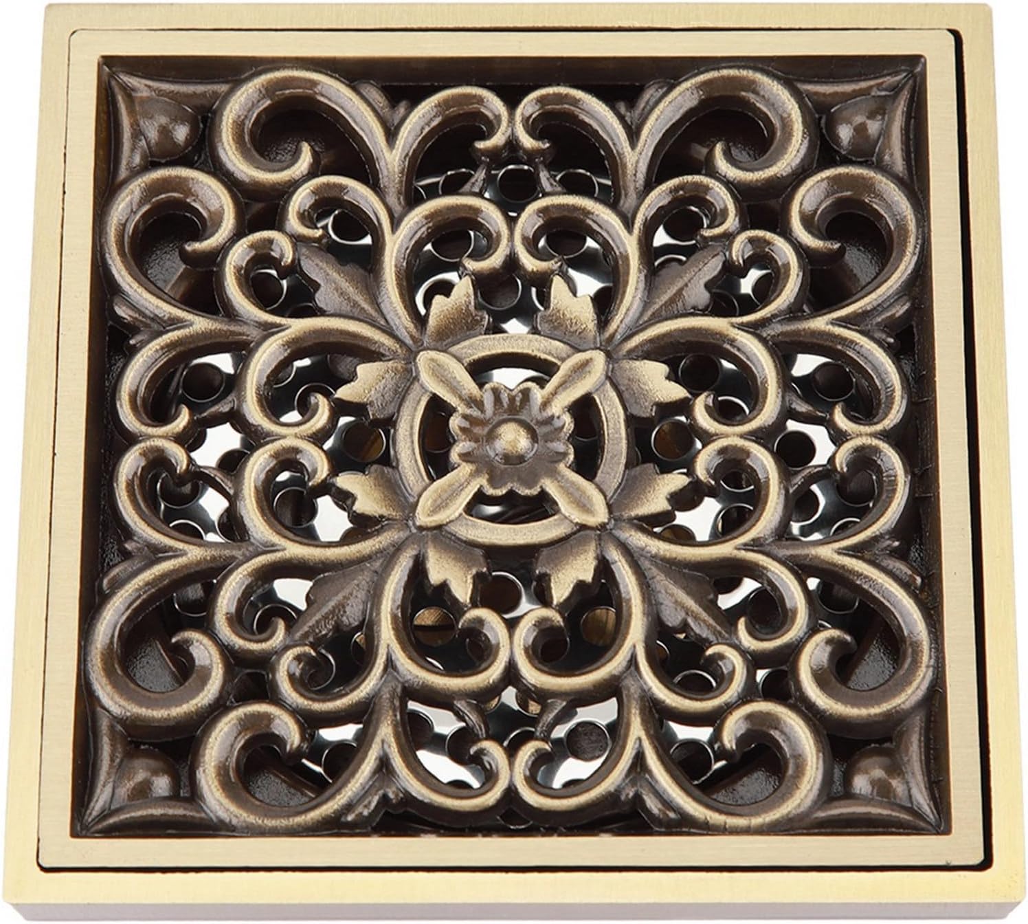 Fafeicy Antique Shower Drain Brass Floor Drain 43x43x28in