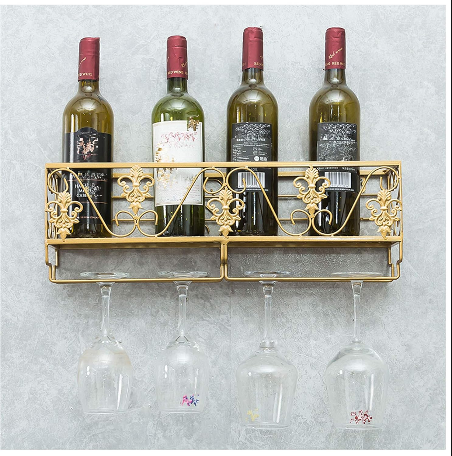 BOCbco Iron Art Wall-Mounted Wine Racks 25Cm10Cm 1