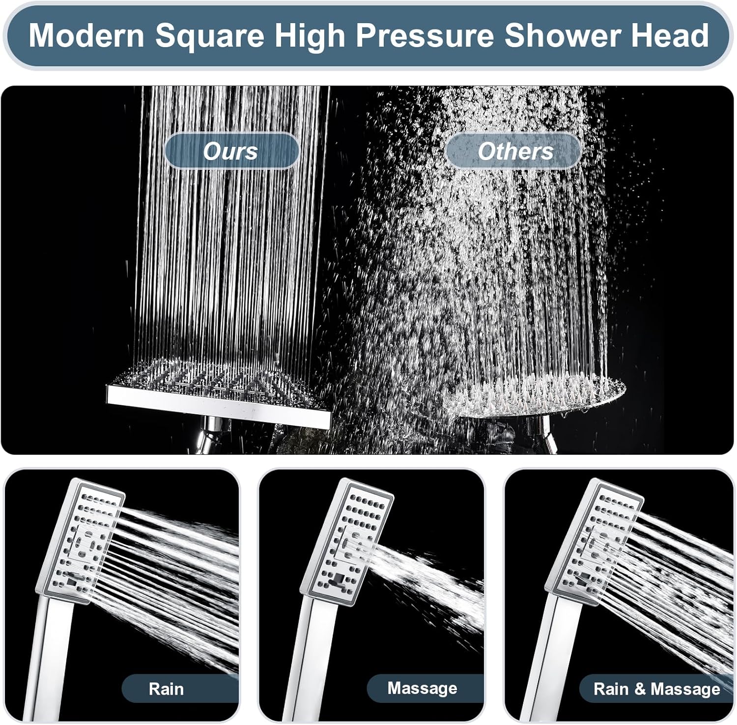 BRIGHT SHOWERS Dual Rain Handheld Shower Combo