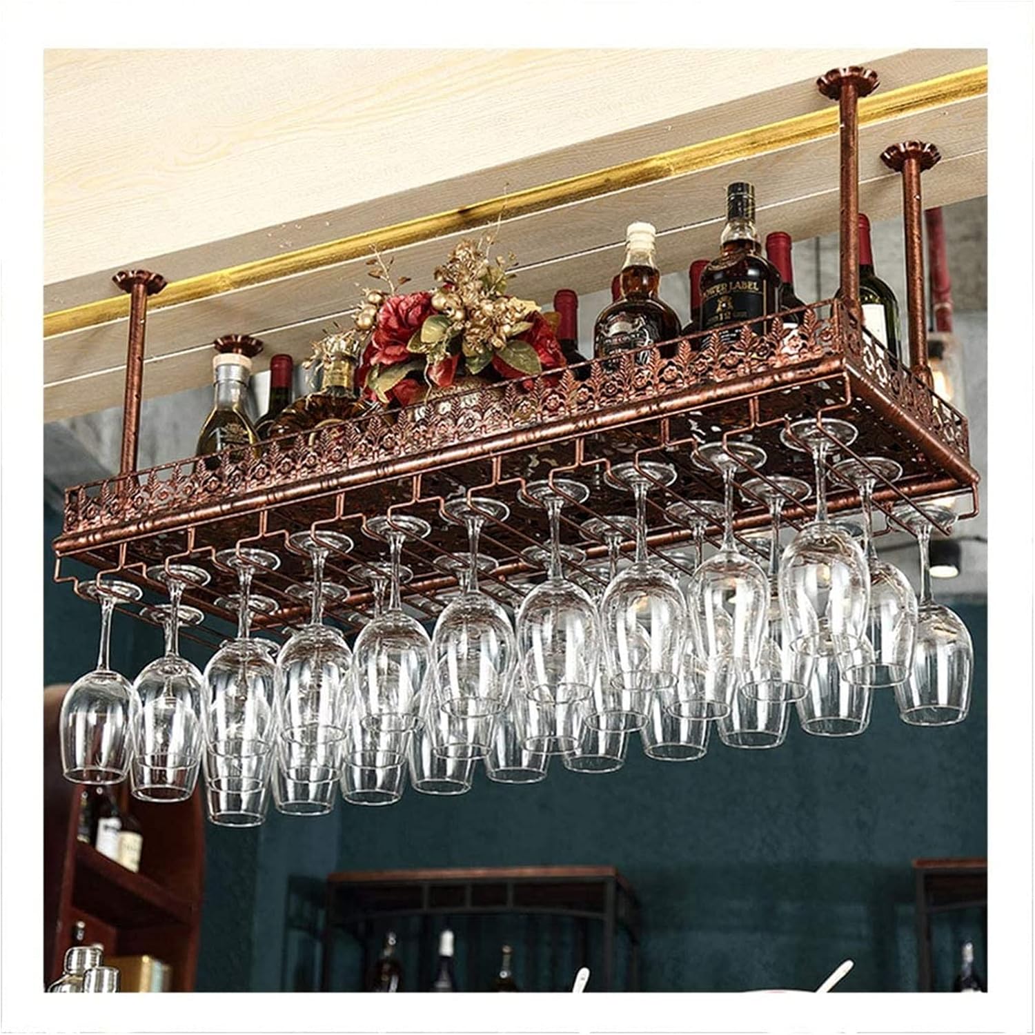 ALDEPO Bronze Wine Rack Floating Shelf for Wine Lovers