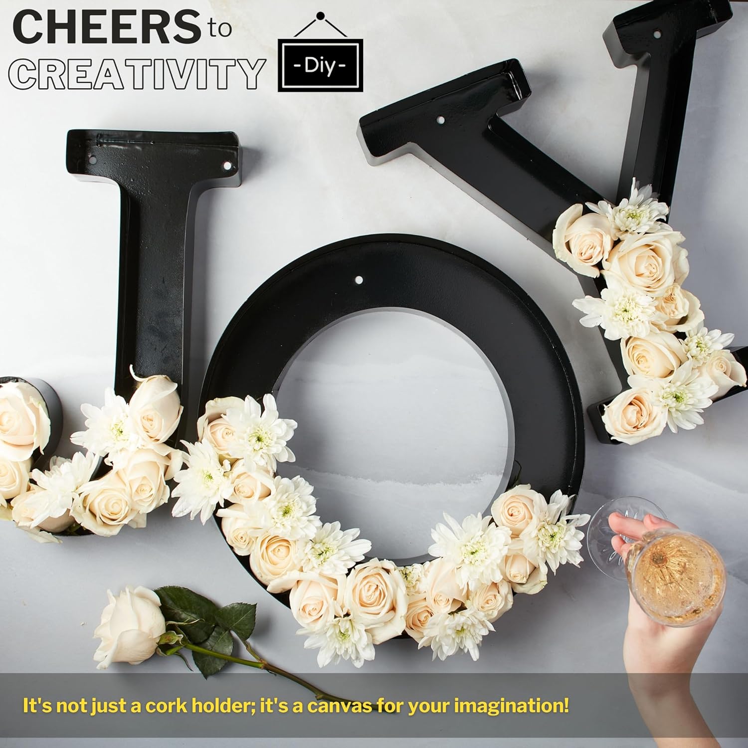 DECOMIL Wine Cork Holder Letters Wall Art