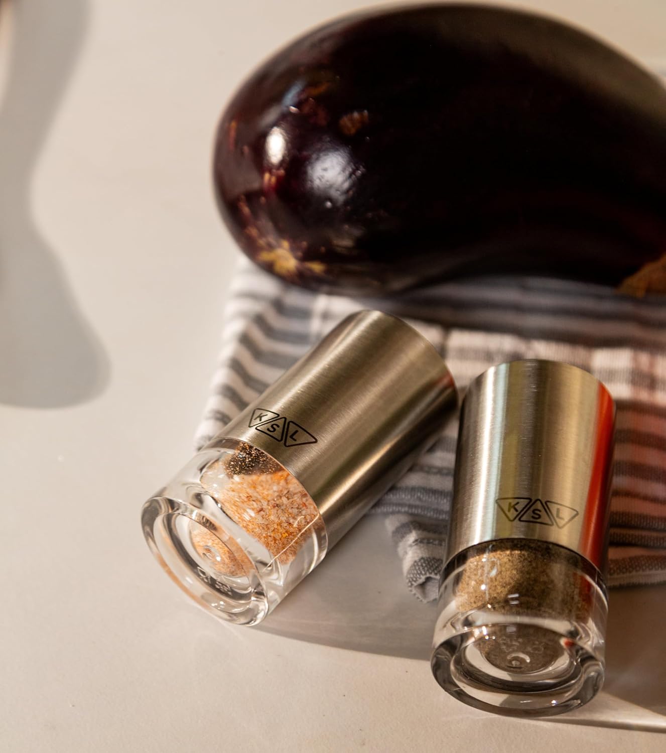 KSL Original Glass Salt and Pepper Shakers Set