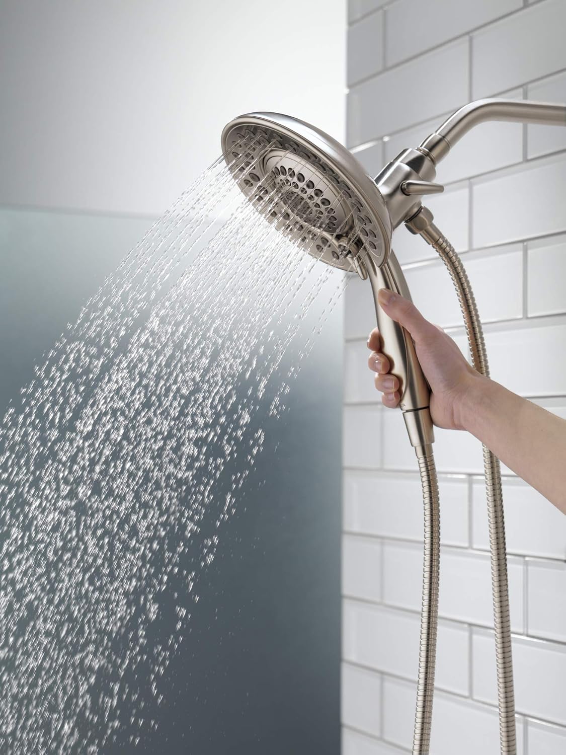 Delta 5-Spray In2ition 2-in-1 Dual Shower Head Brushed Nickel