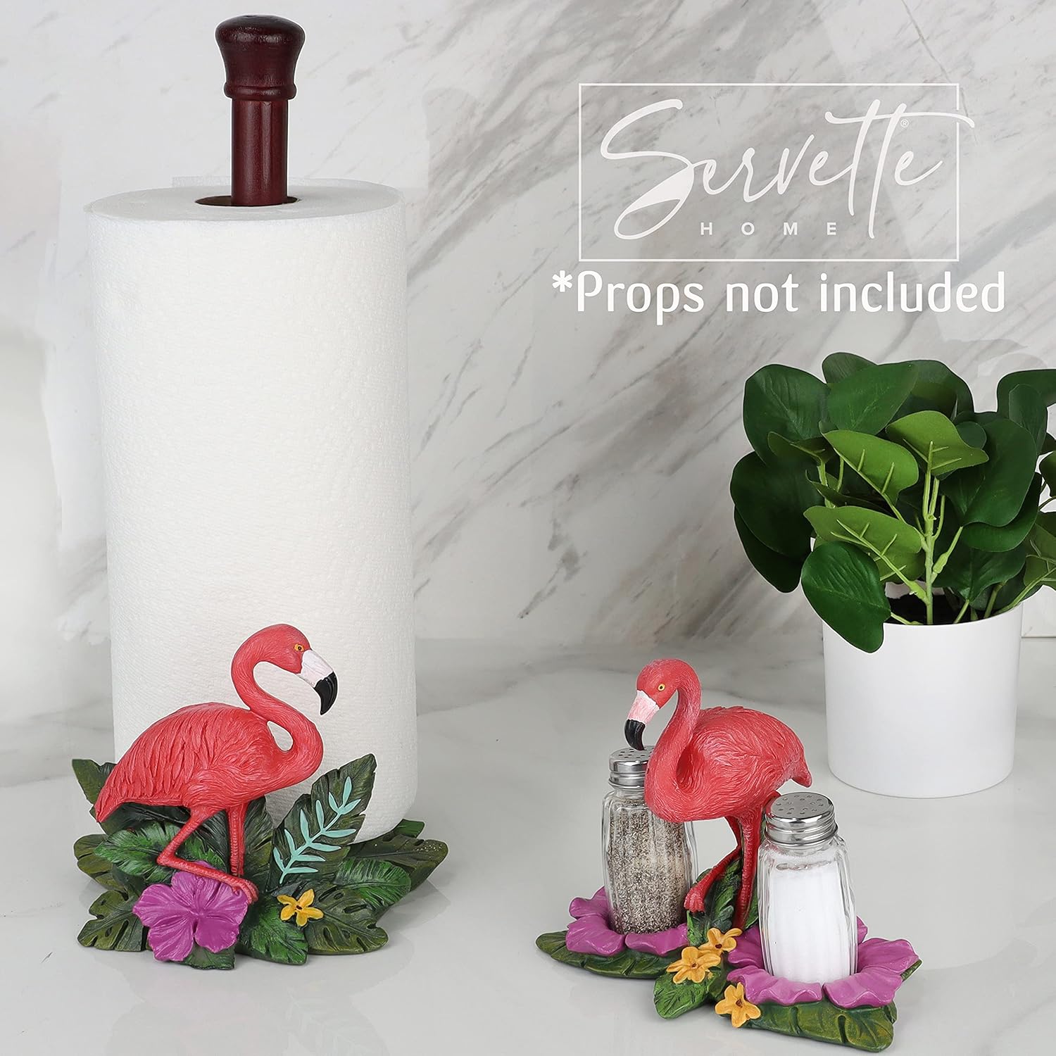 Flamingo Salt Pepper Shaker Set - Hand Painted