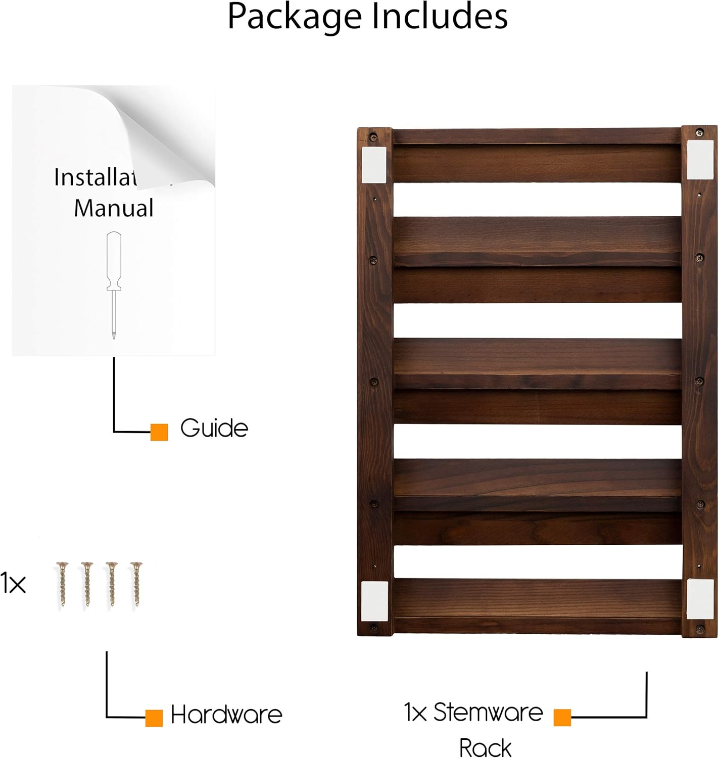Rustic State 4 Sectional Stemware Rack 12 Inch Deep