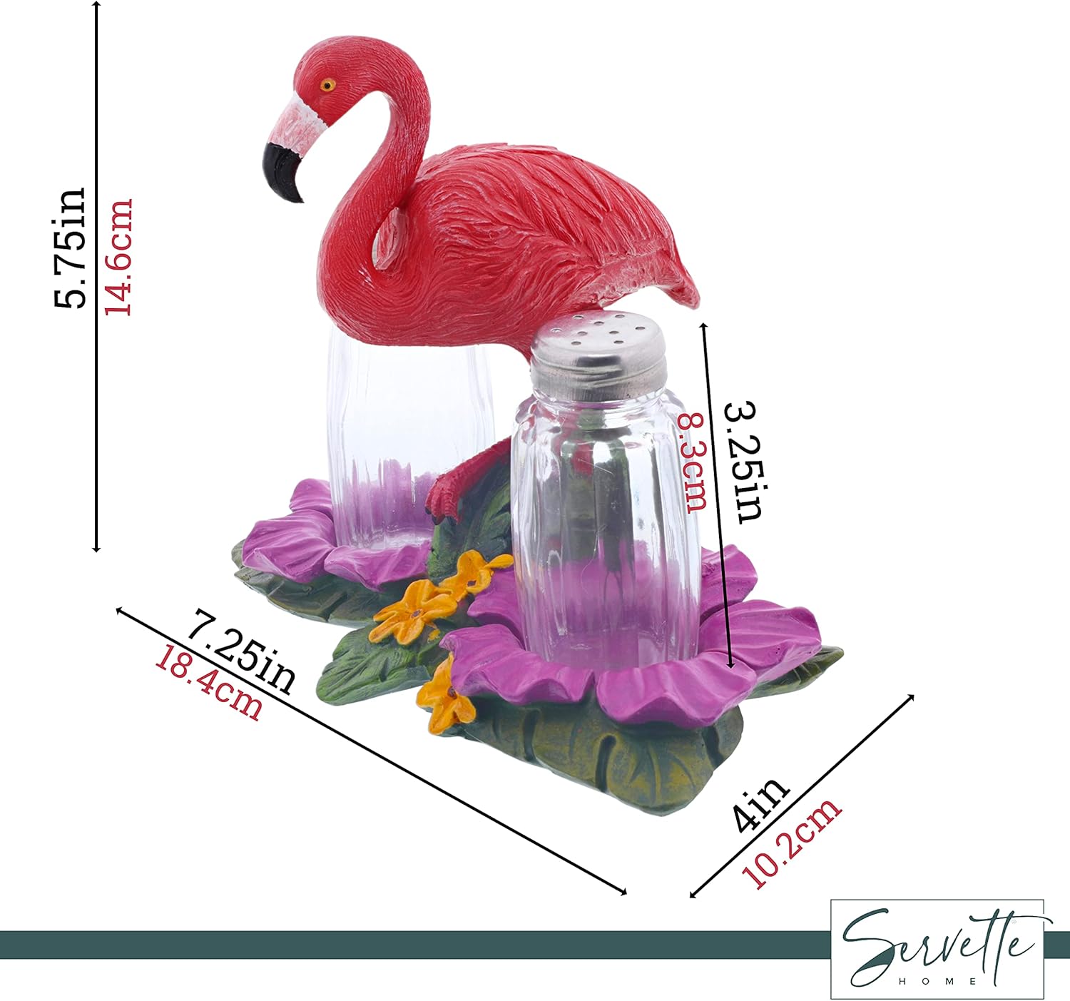 Flamingo Salt Pepper Shaker Set - Hand Painted