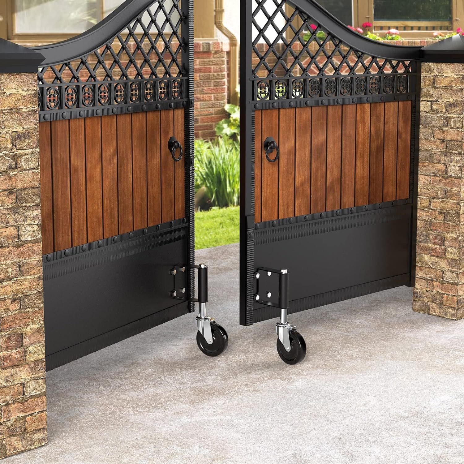 Ronlap Heavy Duty Gate Wheels 220 Lbs 4 Inches Black 2 Pack 1