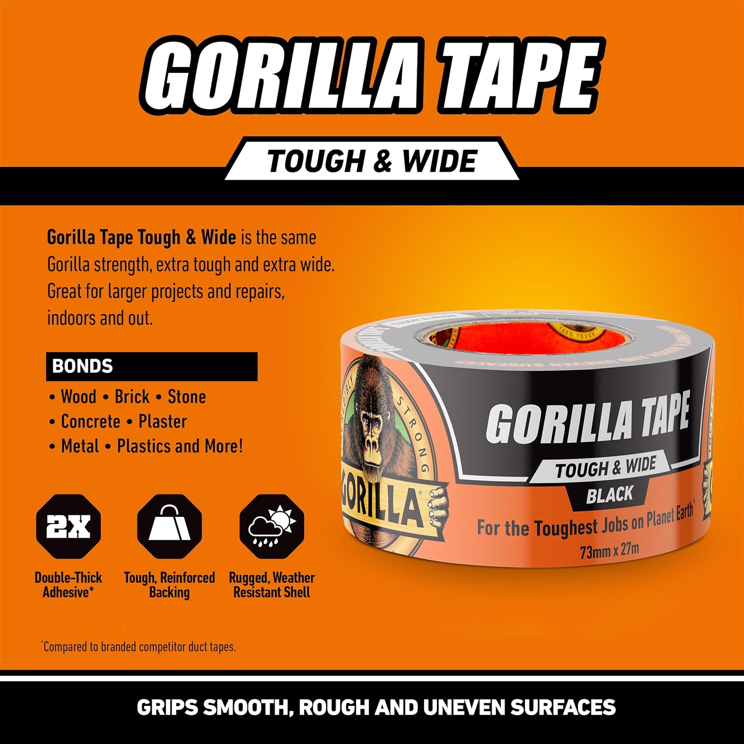 Gorilla 6003001 Duct Tape 30yd Black