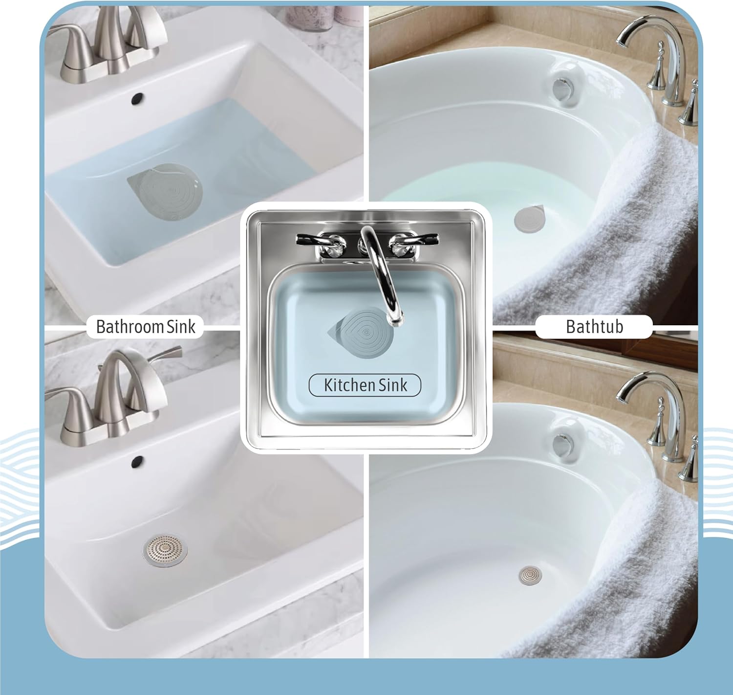 Stainless Steel Silicone Drain Protector Bundle