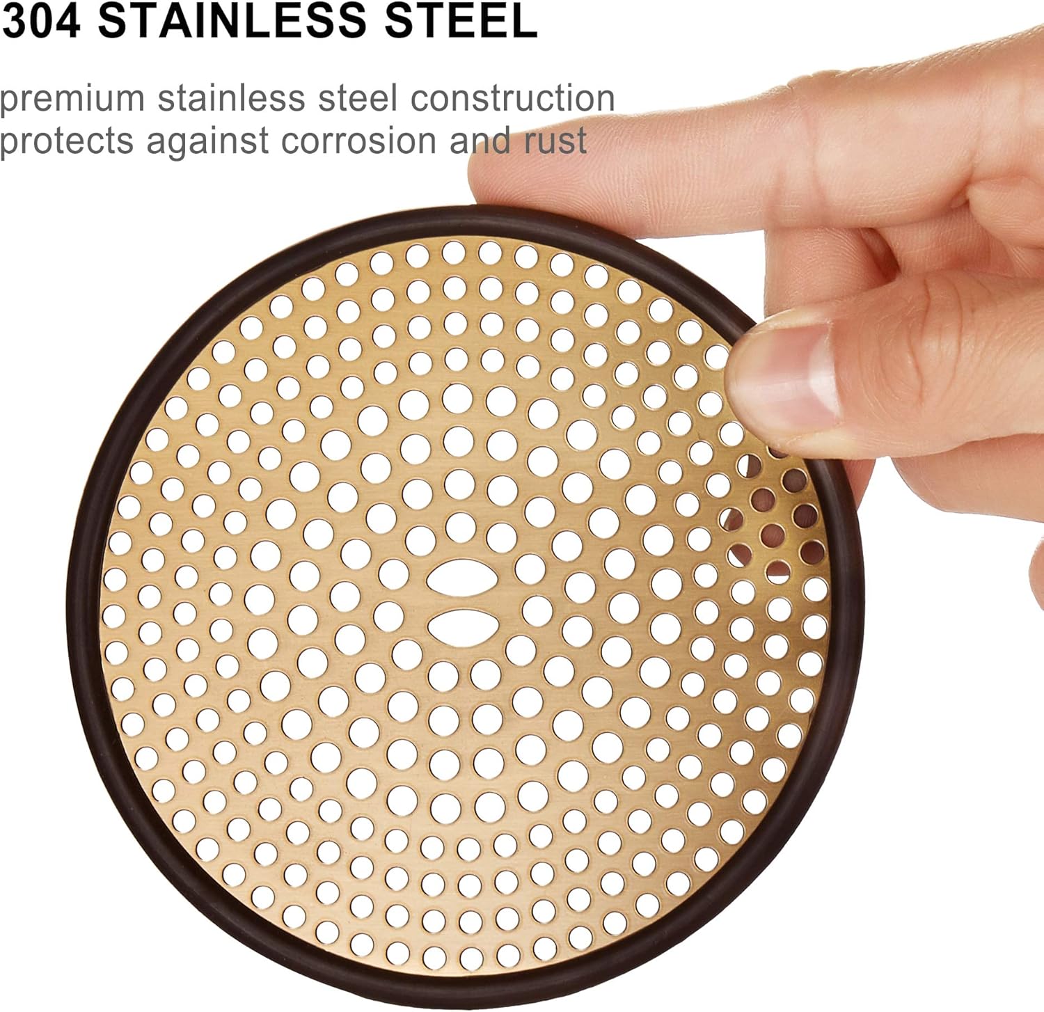 304 Stainless Steel Hair Catcher Drain Cover with Silicone