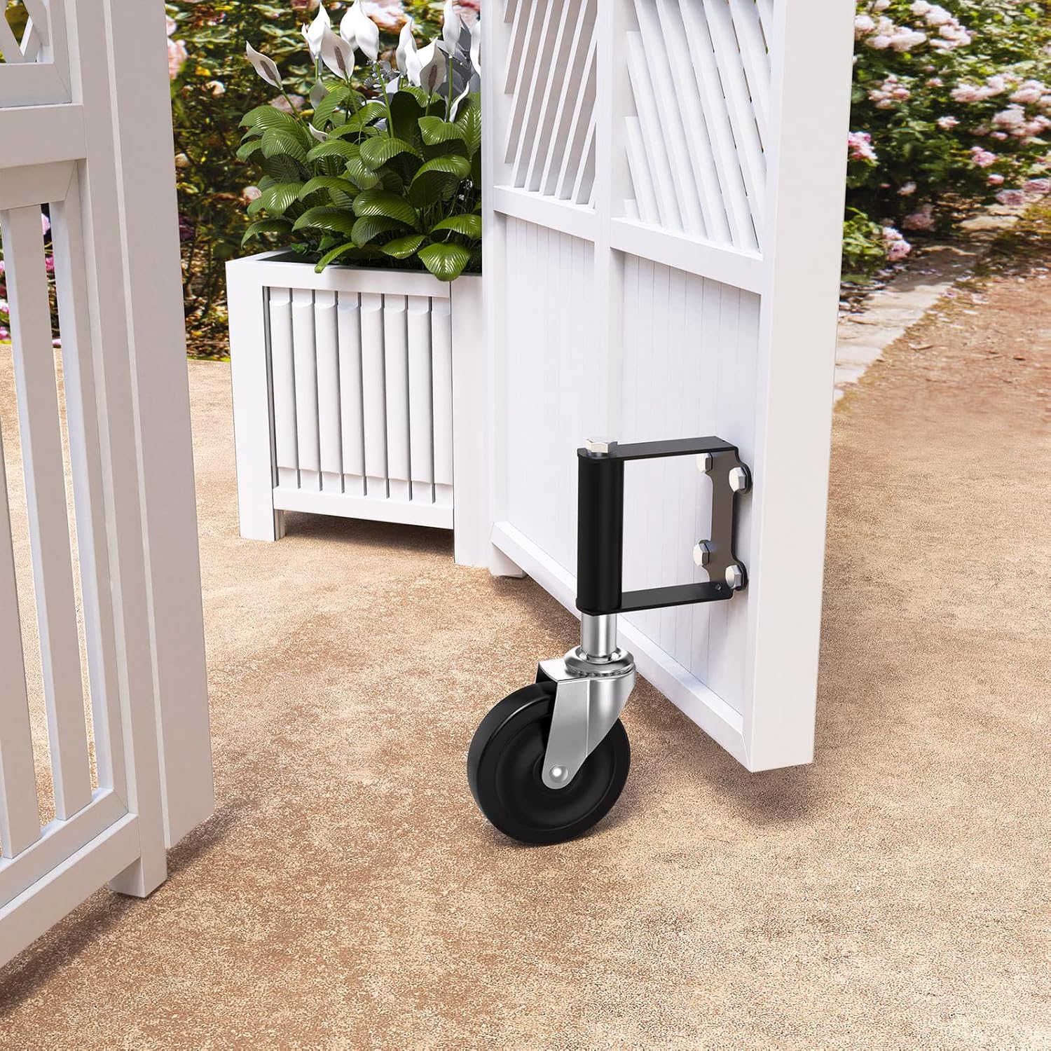Ronlap Heavy Duty Gate Wheels 220 Lbs 4 Inches Black 2 Pack 1