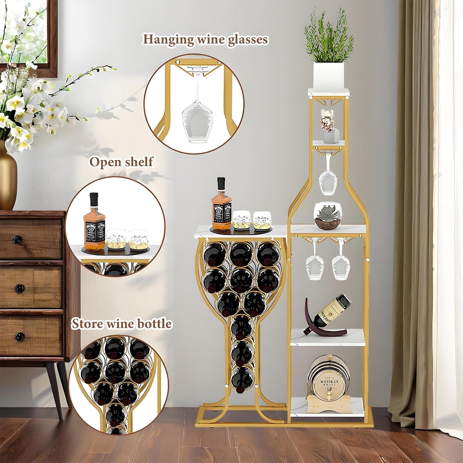 Mantianstar White 11-Bottle Freestanding Wine Rack
