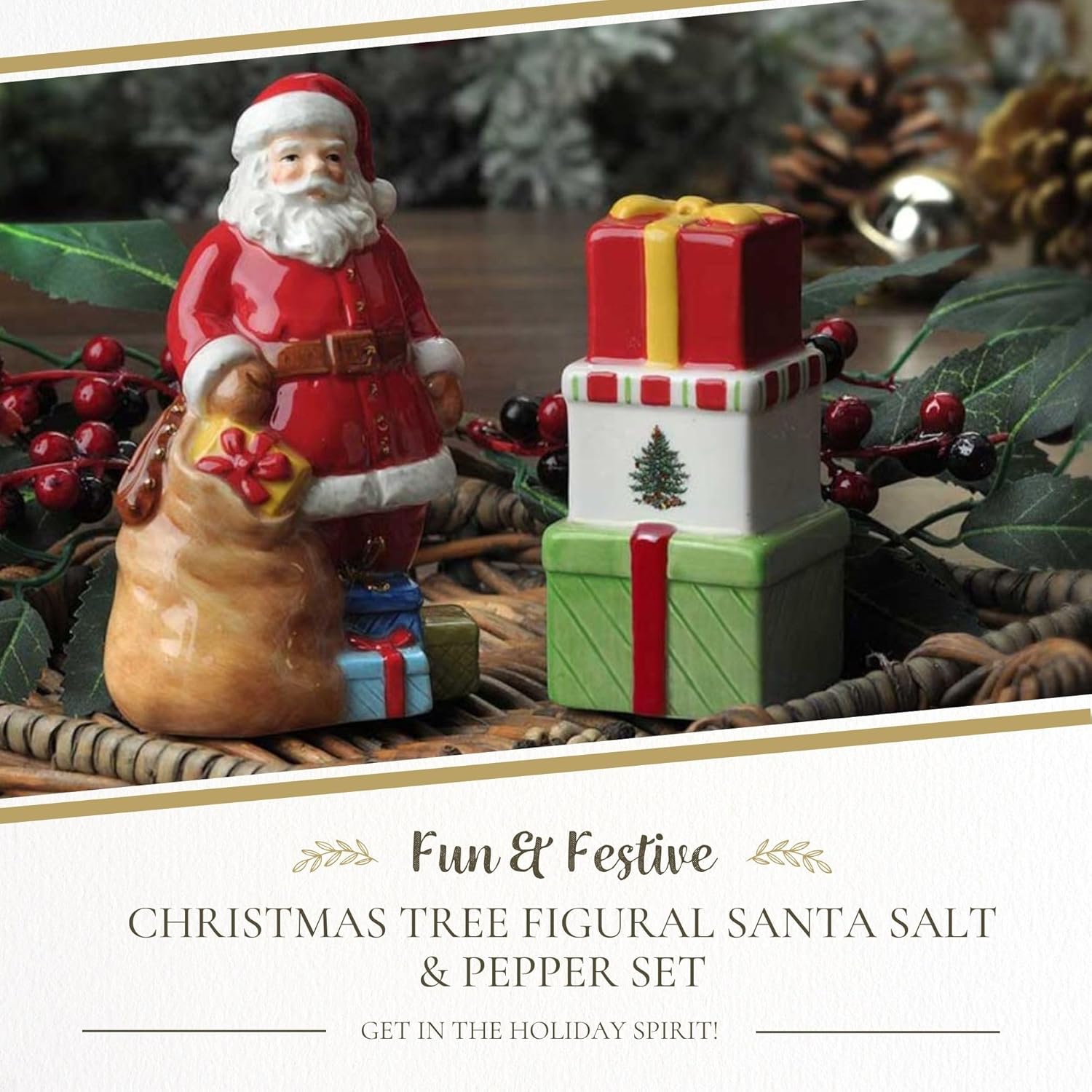 Spode Christmas Tree Salt and Pepper Shaker Set 1