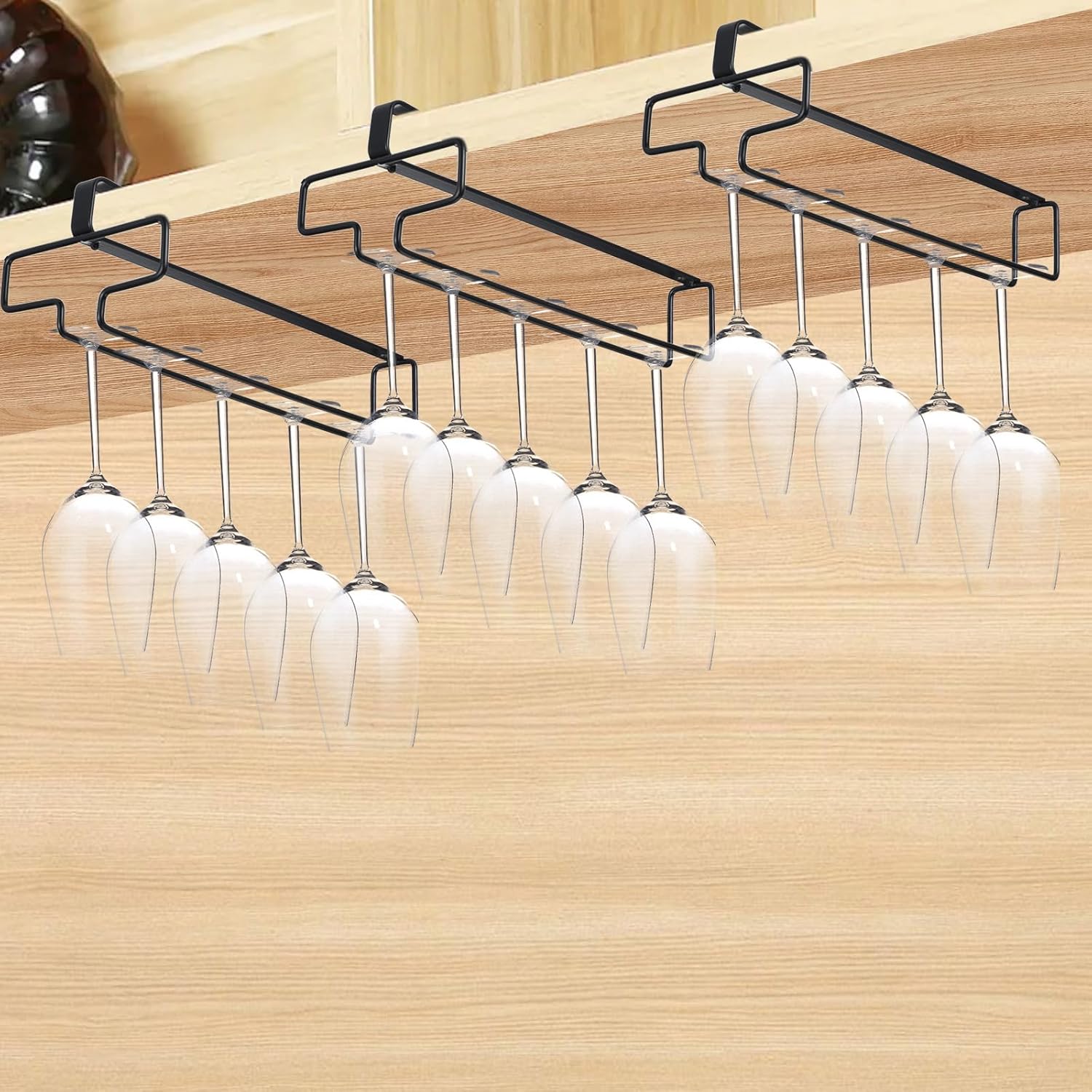 HOFURME 4 Pcs Wine Glass Holder Rack