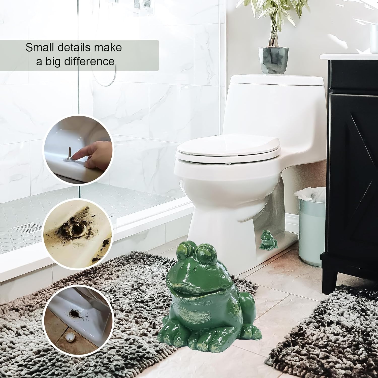Frog Toilet Bolt Caps 2pcs Decorative Bathroom Accents