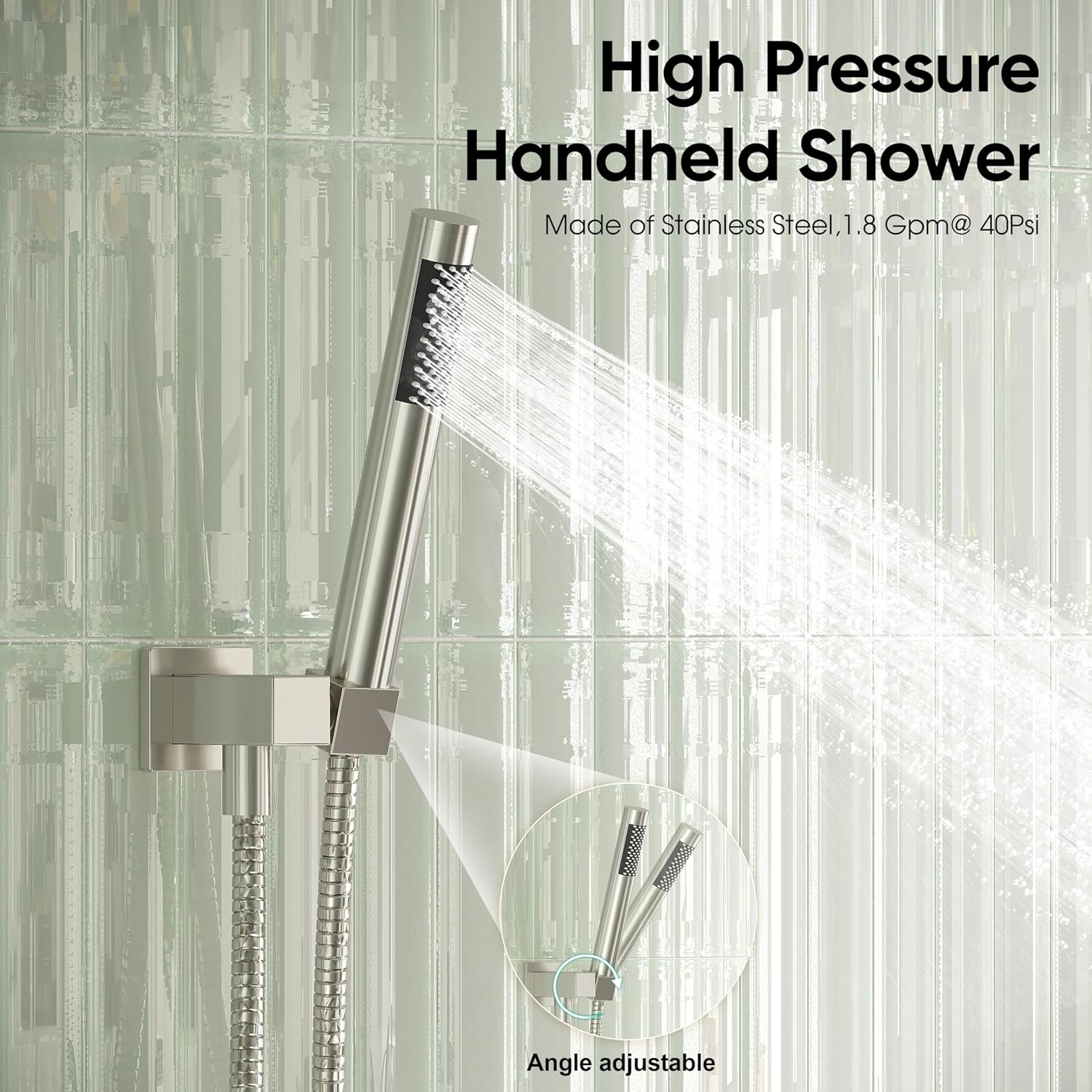 Esnbia Bathtub Shower Faucet Set with Rain and Handheld Heads