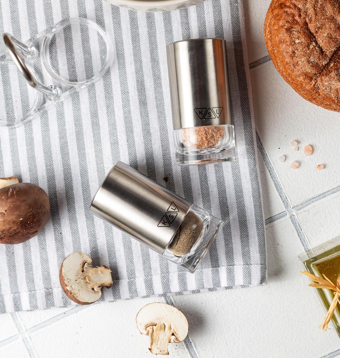 KSL Original Glass Salt and Pepper Shakers Set