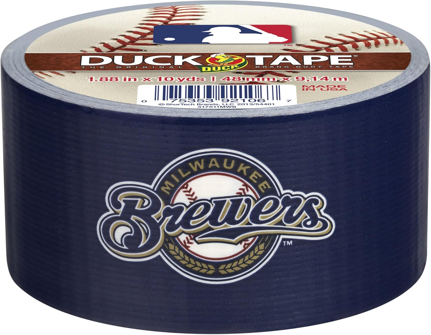 Duck FBA Milwaukee Brewers Duct Tape 188x10 Yard 1-Pack