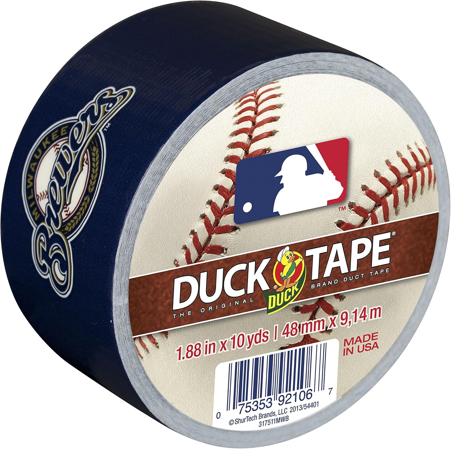 Duck FBA Milwaukee Brewers Duct Tape 188x10 Yard 1-Pack